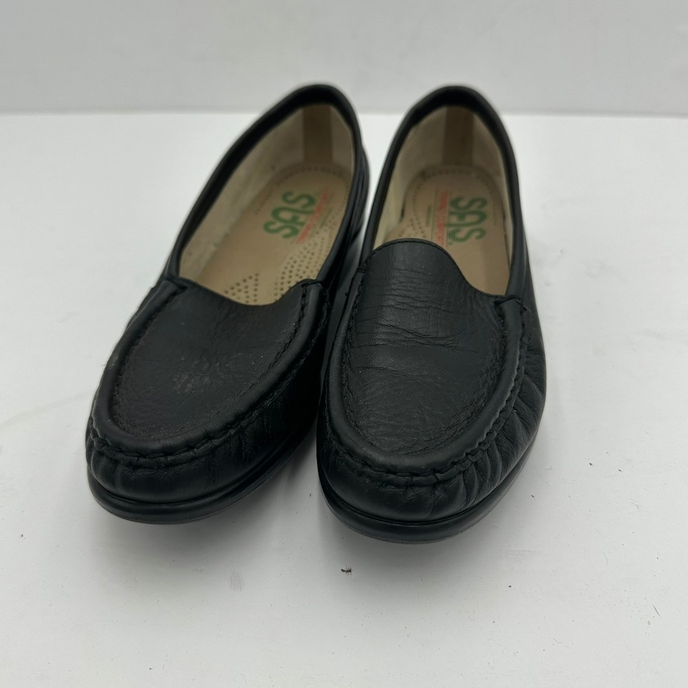 SAS Tripad Comfort Womens 6 S Black Leather Loafers Moc Toe Slip On Shoes USA